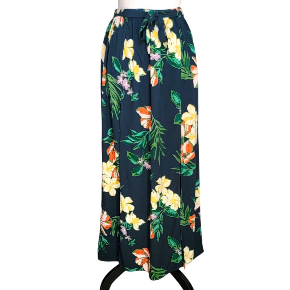 Patrons of Peace Green Floral Maxi Skirt Womens S Tropical Vacation Summer